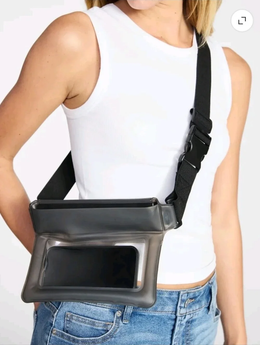 Women's Beach Water Resistant Fanny Pack, Black